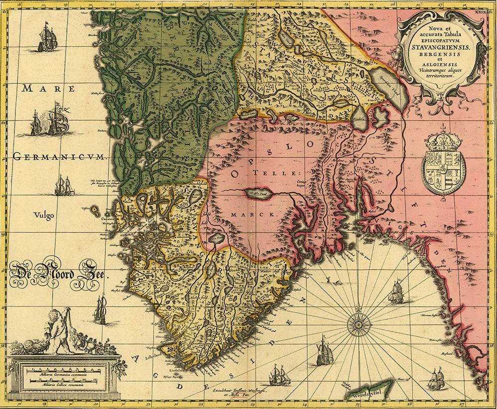 Norway 1700 art print by Vintage Maps for $57.95 CAD