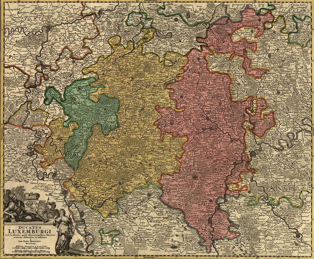 Duchy of Luxemburg 1700 art print by Vintage Maps for $57.95 CAD