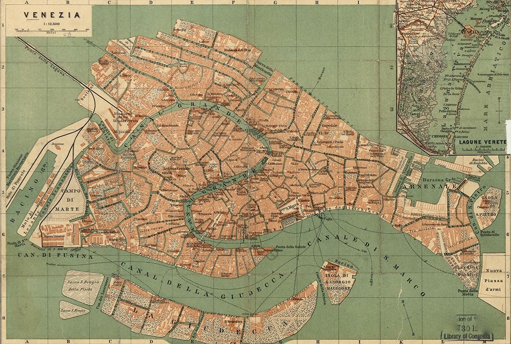 Venice Venezia 1886 art print by Vintage Maps for $57.95 CAD