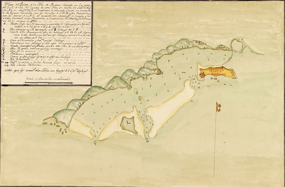 Honduras 1782 Port Royal harbor art print by Vintage Maps for $57.95 CAD