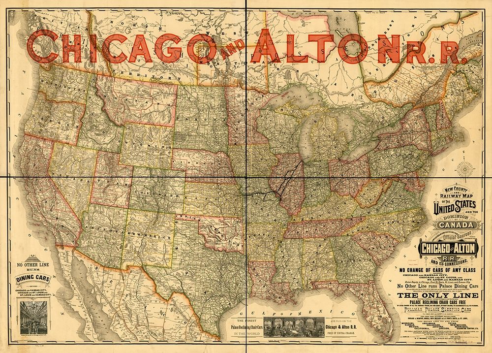 Chicago and Alton Railroad art print by Vintage Maps for $57.95 CAD