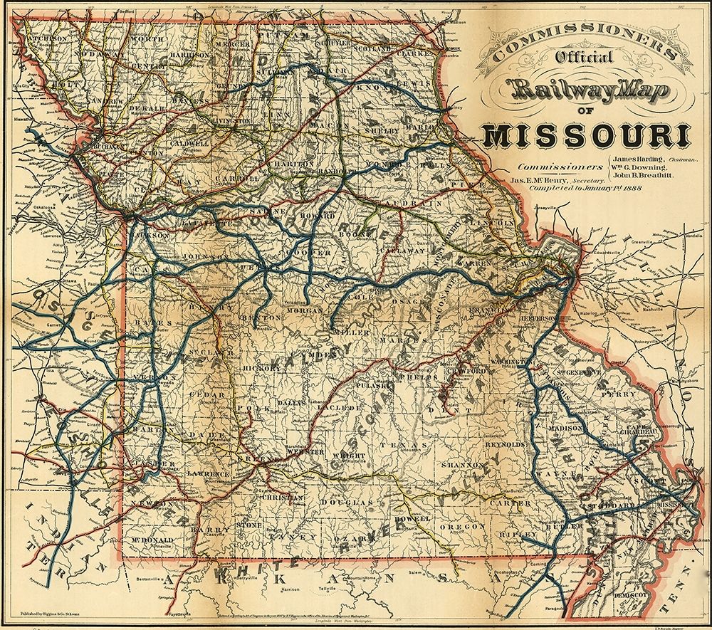 Missouri 1887 art print by Vintage Maps for $57.95 CAD