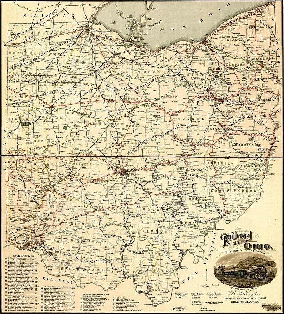 Ohio 1898 art print by Vintage Maps for $57.95 CAD