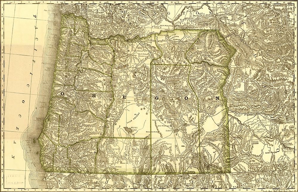 Oregon 1876 art print by Vintage Maps for $57.95 CAD