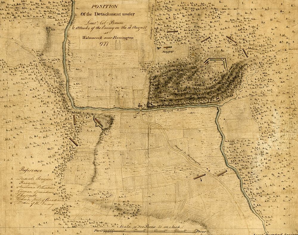 Walmscock near Bennington showing the attacks of the enemy on the 16th August 1777 art print by Vintage Maps for $57.95 CAD