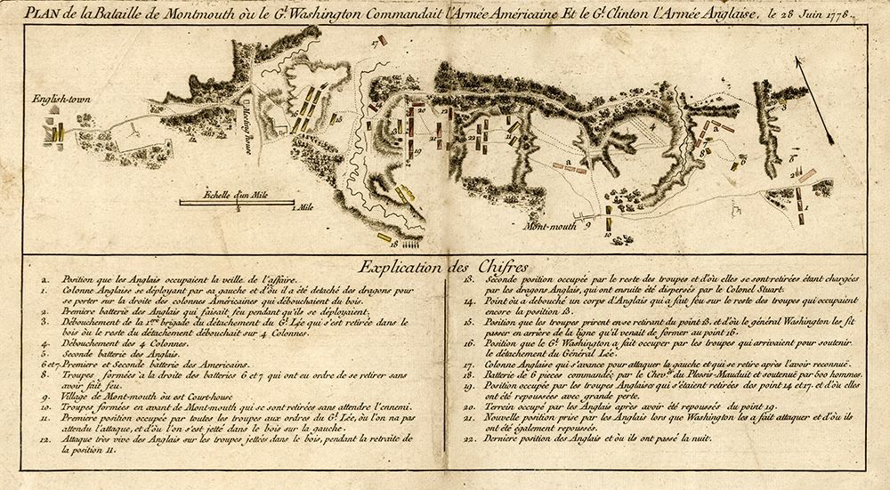 Battle of Monmouth New Jersey Freehold art print by Vintage Maps for $57.95 CAD