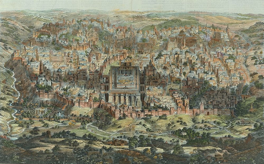 Antique Map of Jerusalem art print by Vintage Maps for $57.95 CAD