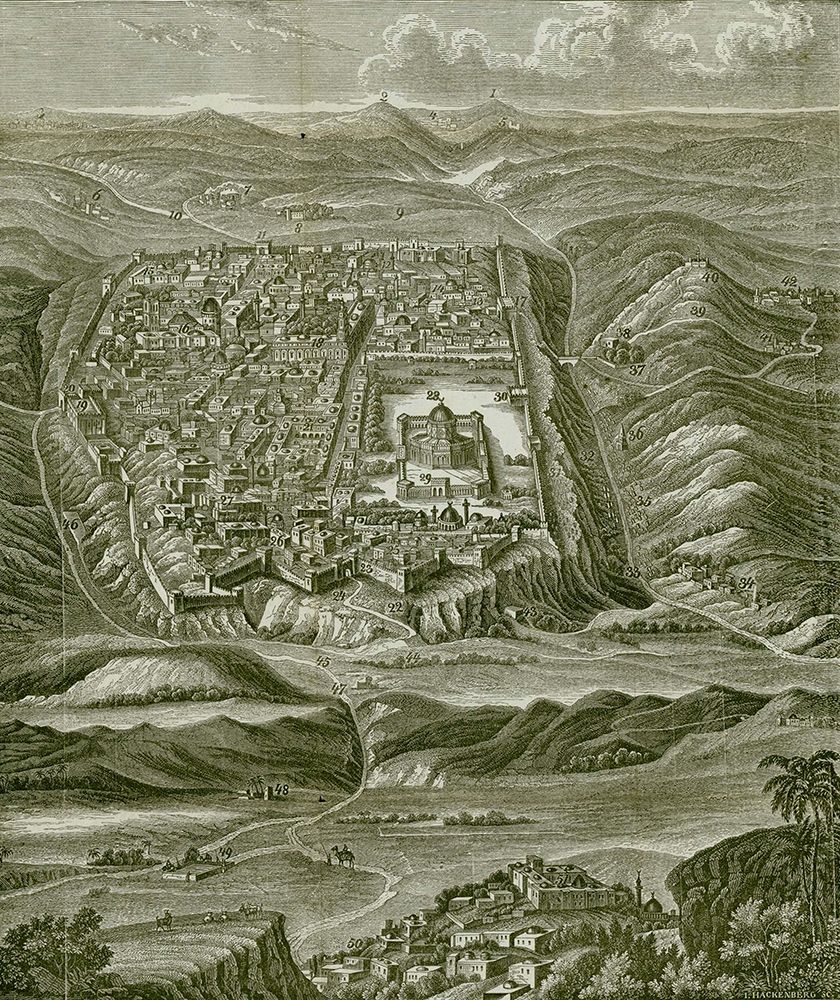 Plan of Jerusalem art print by Vintage Maps for $57.95 CAD