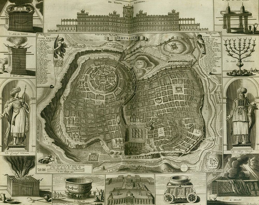 Antique Map of Jerusalem art print by Vintage Maps for $57.95 CAD