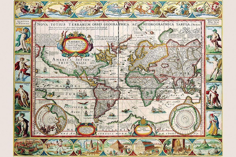 Map of the Americas art print by Peter Van der Keere for $57.95 CAD