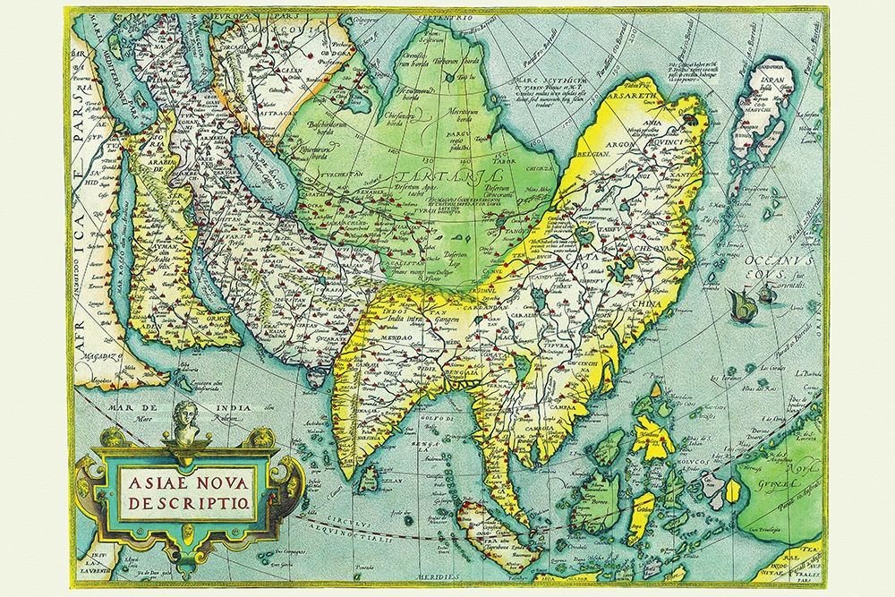 Asia art print by Abraham Ortelius for $57.95 CAD