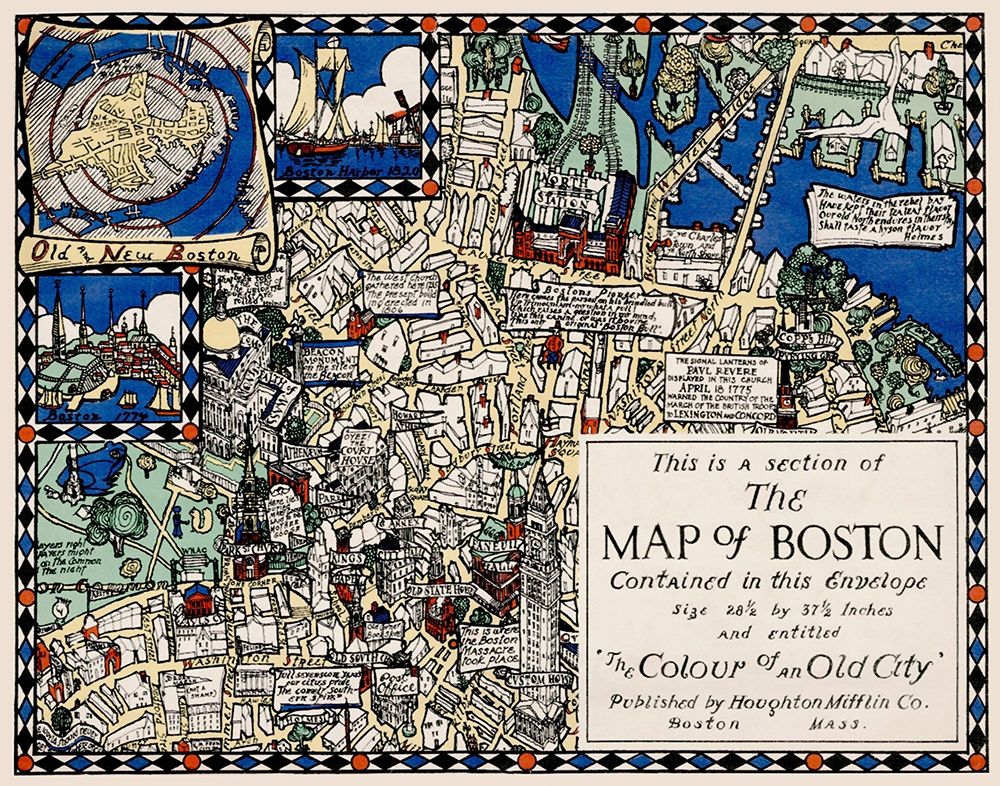 Section of the Map of Boston art print by Blake Everett Clark for $57.95 CAD
