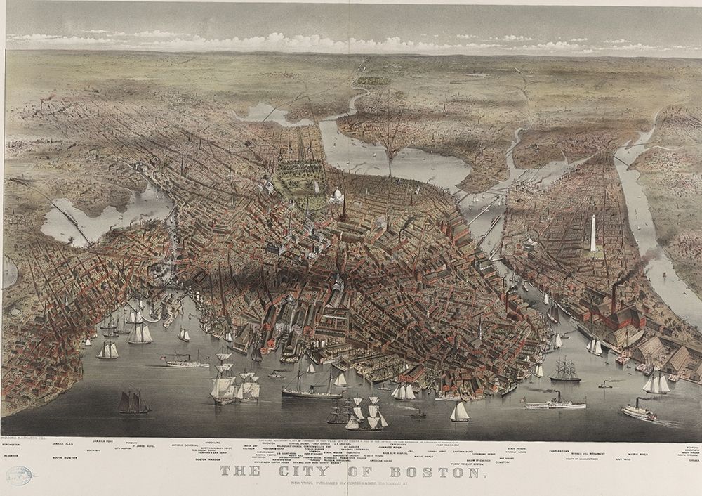City of Boston art print by Currier and Ives for $57.95 CAD