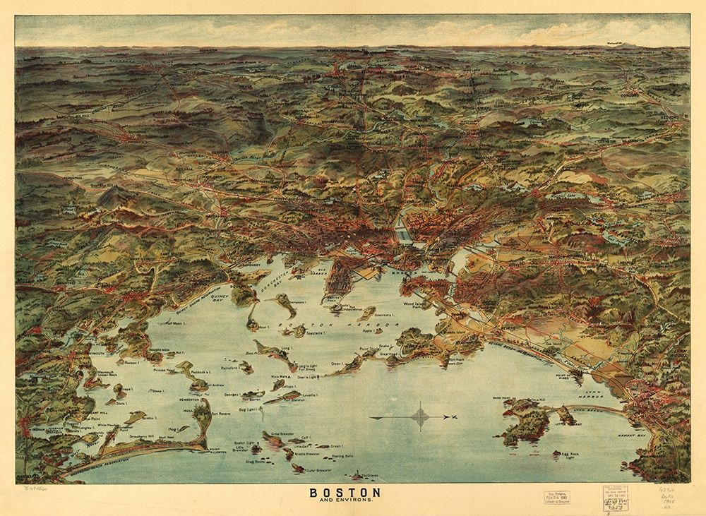 Boston and Environs art print by George Walker and Co for $57.95 CAD