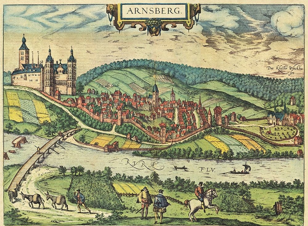 Arnsberg Germany art print by Braun Hogenberg for $57.95 CAD