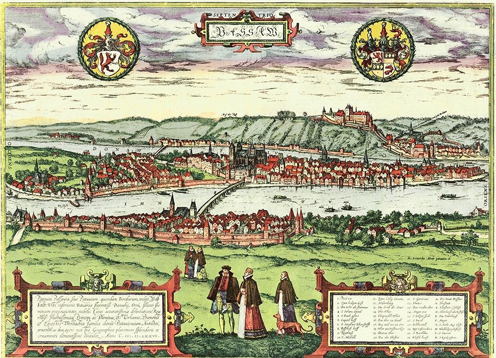 Passau Germany art print by Braun Hogenberg for $57.95 CAD