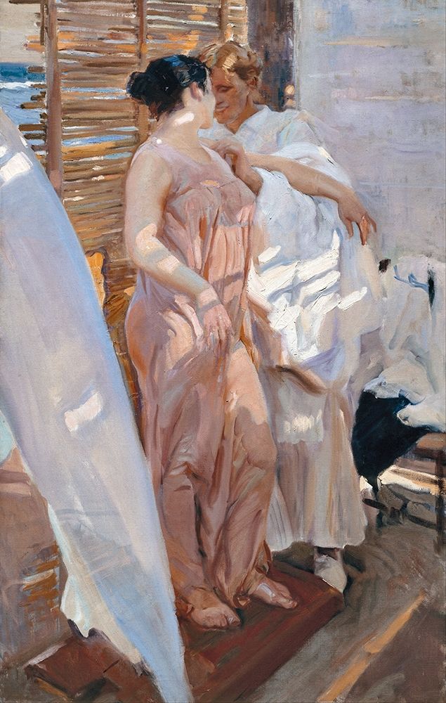 The Pink Robe After the Bath art print by Joaquin Sorolla for $57.95 CAD