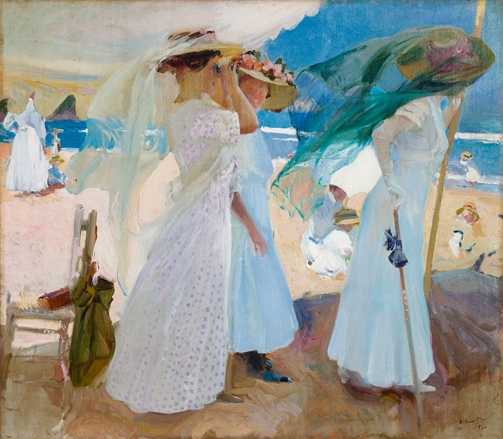 Under the Awning-Zarauz art print by Joaquin Sorolla for $57.95 CAD