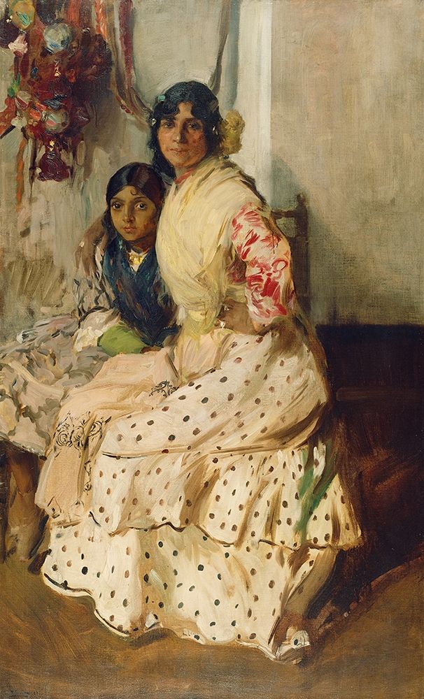 Pepilla the Gypsy and her daughter art print by Joaquin Sorolla for $57.95 CAD