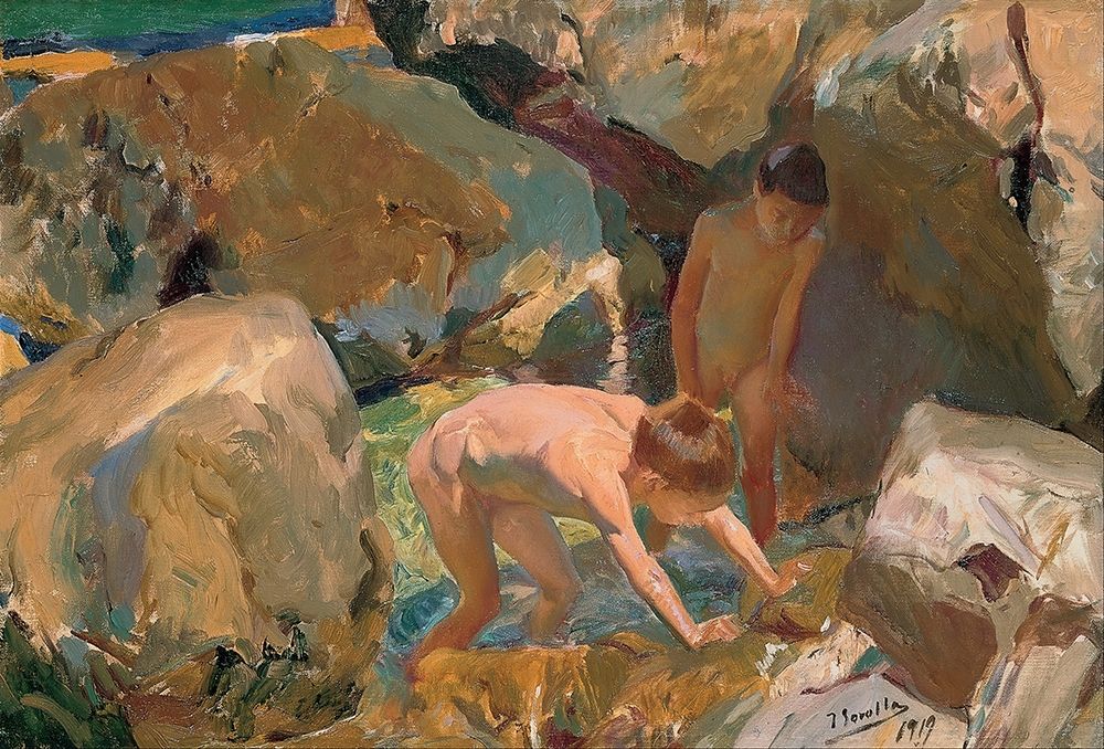 Children Looking For Shellfish art print by Joaquin Sorolla for $57.95 CAD