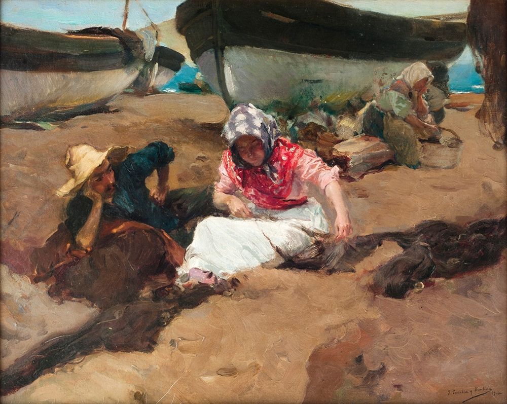 Mending the Nets art print by Joaquin Sorolla for $57.95 CAD