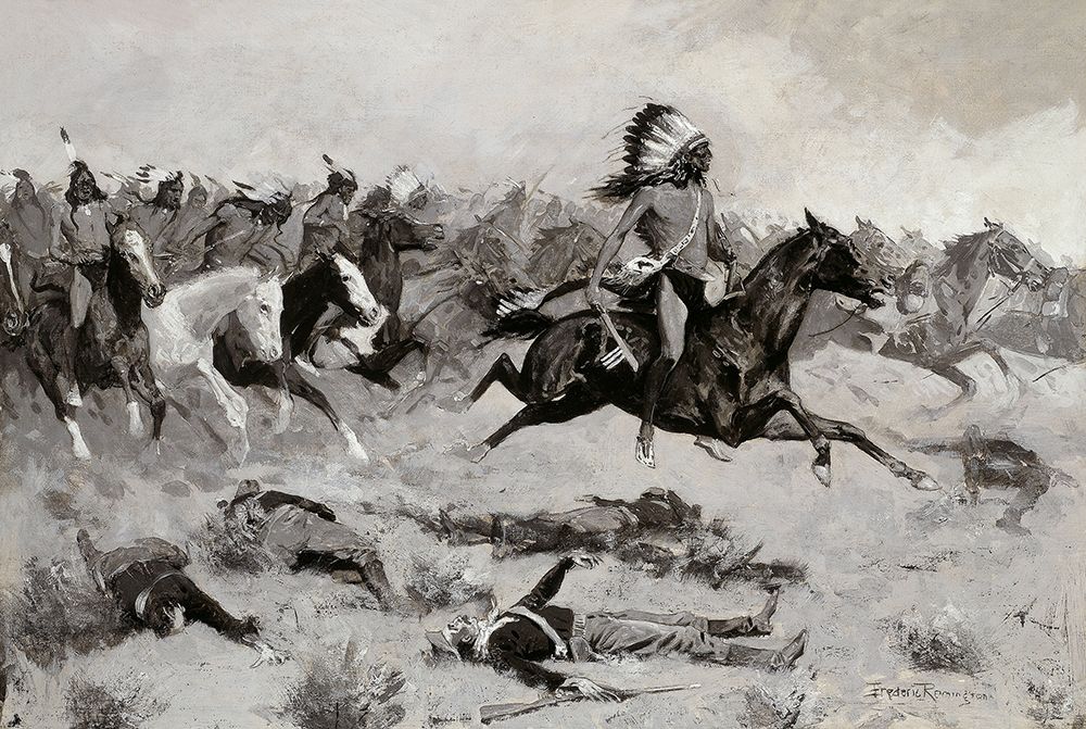 Rushing Red Lodges Passed through the Line art print by Frederic Remington for $57.95 CAD