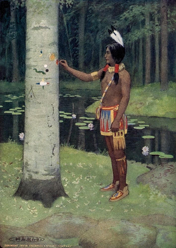 Each figure had a meaning from Story of Hiawatha 1910 art print by Maria Kirk for $57.95 CAD