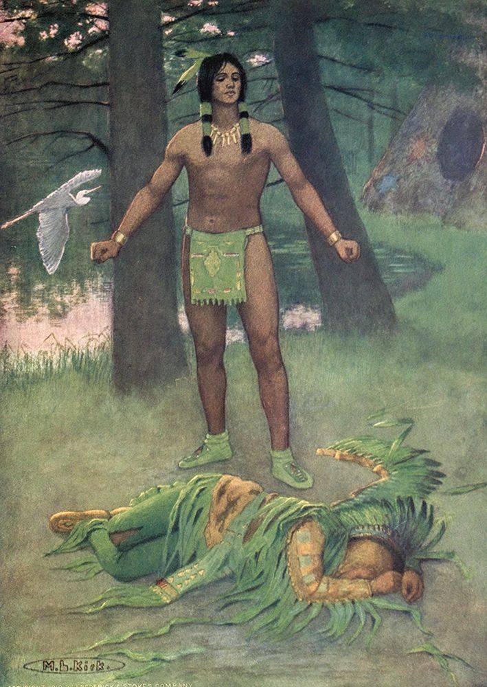 He lay there dead from Story of Hiawatha 1910 art print by Maria Kirk for $57.95 CAD
