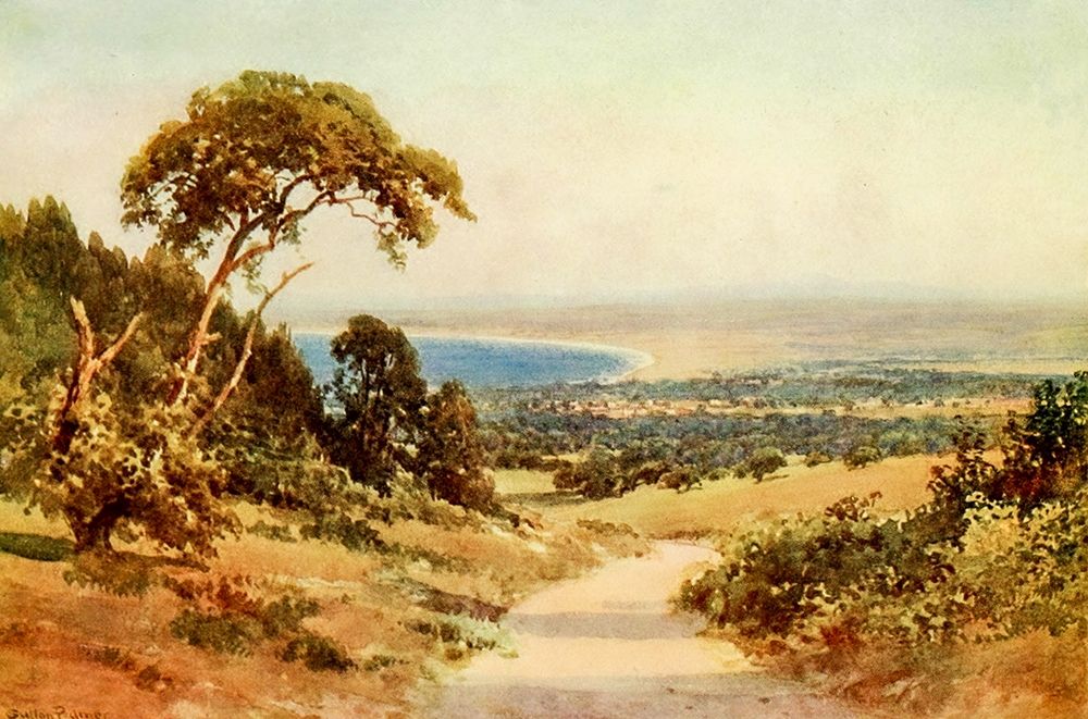 Looking down on Monterey and the Bay-California 1914 art print by Sutton Palmer for $57.95 CAD