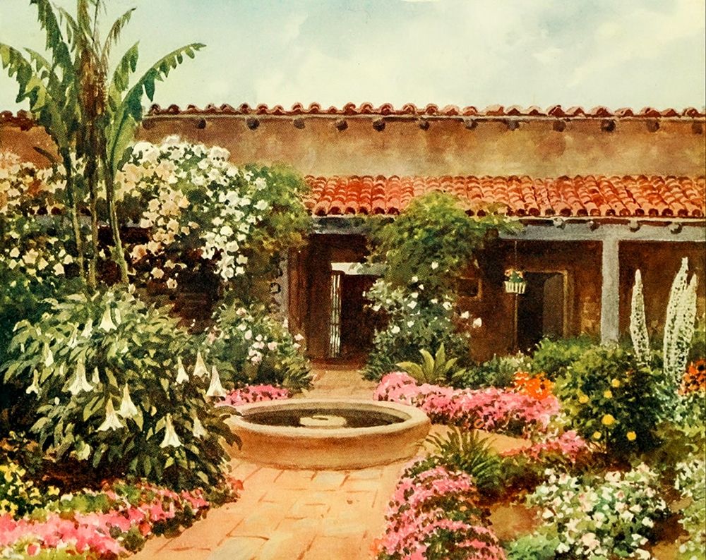 The Pation-old Spanish residence-California 1914 art print by Sutton Palmer for $57.95 CAD