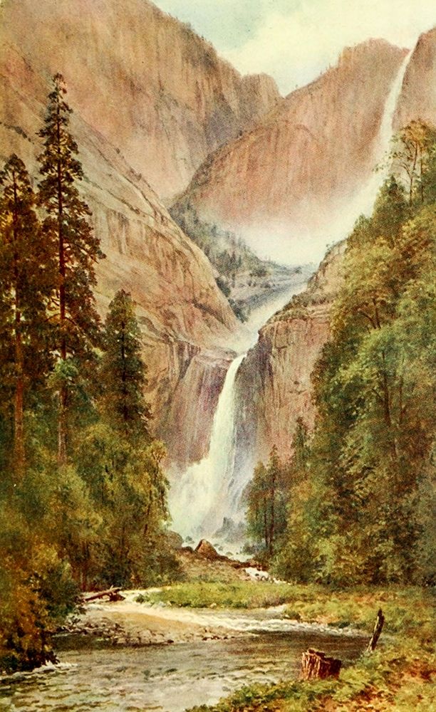 Yosemite Falls-California 1914 art print by Sutton Palmer for $57.95 CAD