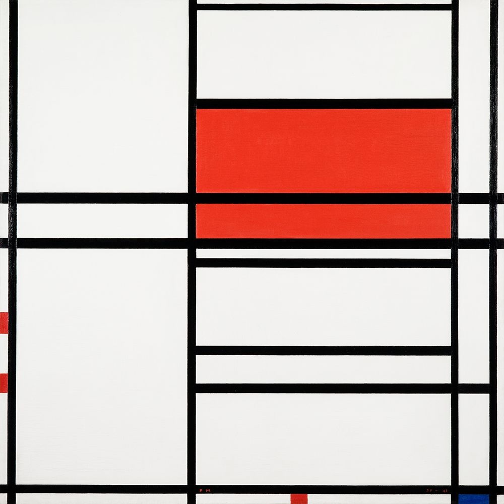 Composition No. 4 with red and blue art print by Piet Mondrian for $57.95 CAD