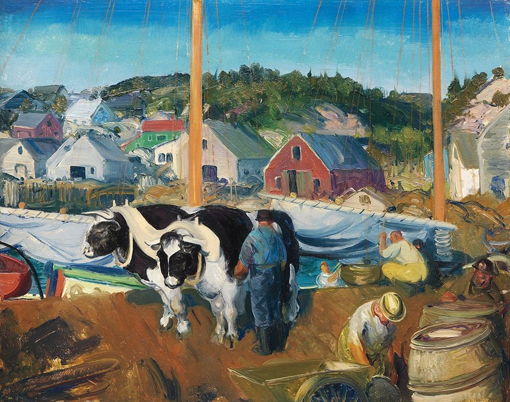Ox Team-Wharf at Matinicus art print by George Bellows for $57.95 CAD