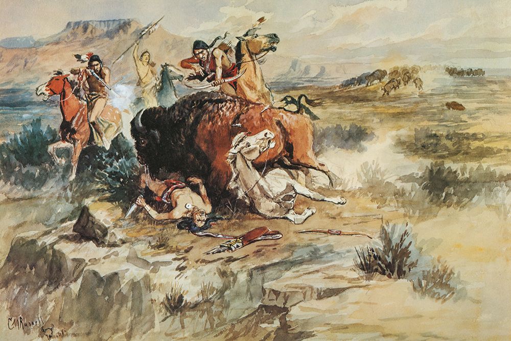 Buffalo Hunt art print by Charles Marion Russell for $57.95 CAD