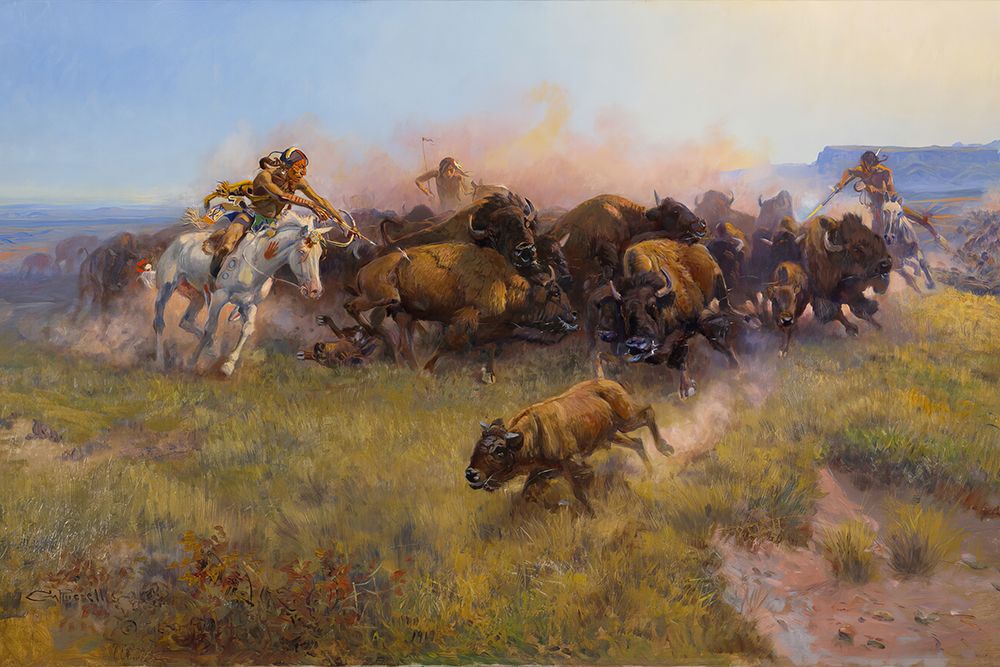 The Buffalo Hunt No. 39 art print by Charles Marion Russell for $57.95 CAD