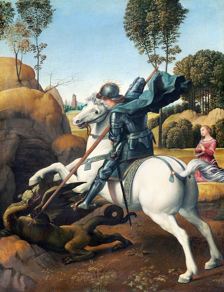Saint George and the Dragon art print by Raphael for $57.95 CAD