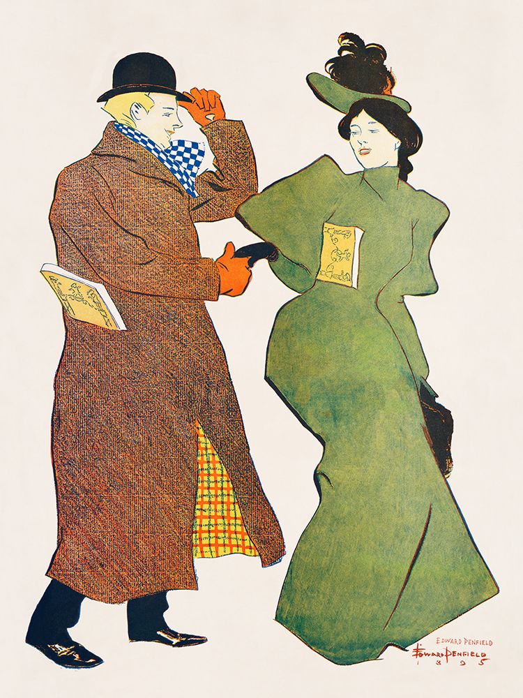 Man and Woman shaking hands art print by Edward Penfield for $57.95 CAD