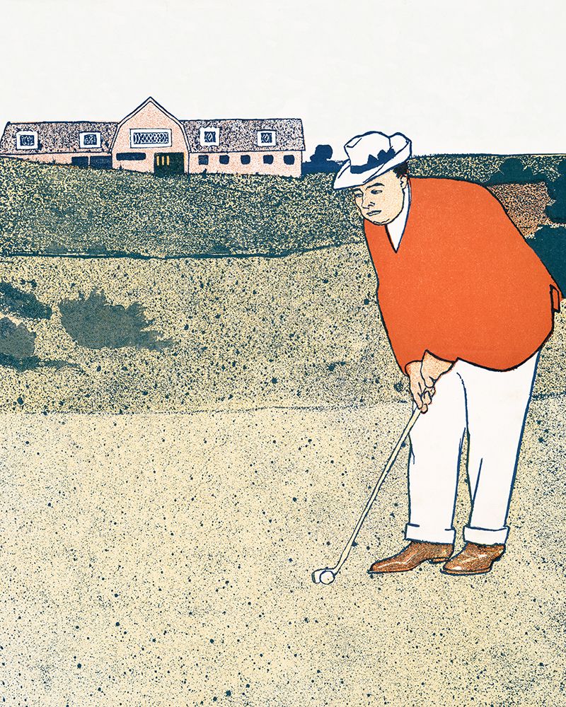 Man Playing Golf art print by Edward Penfield for $57.95 CAD