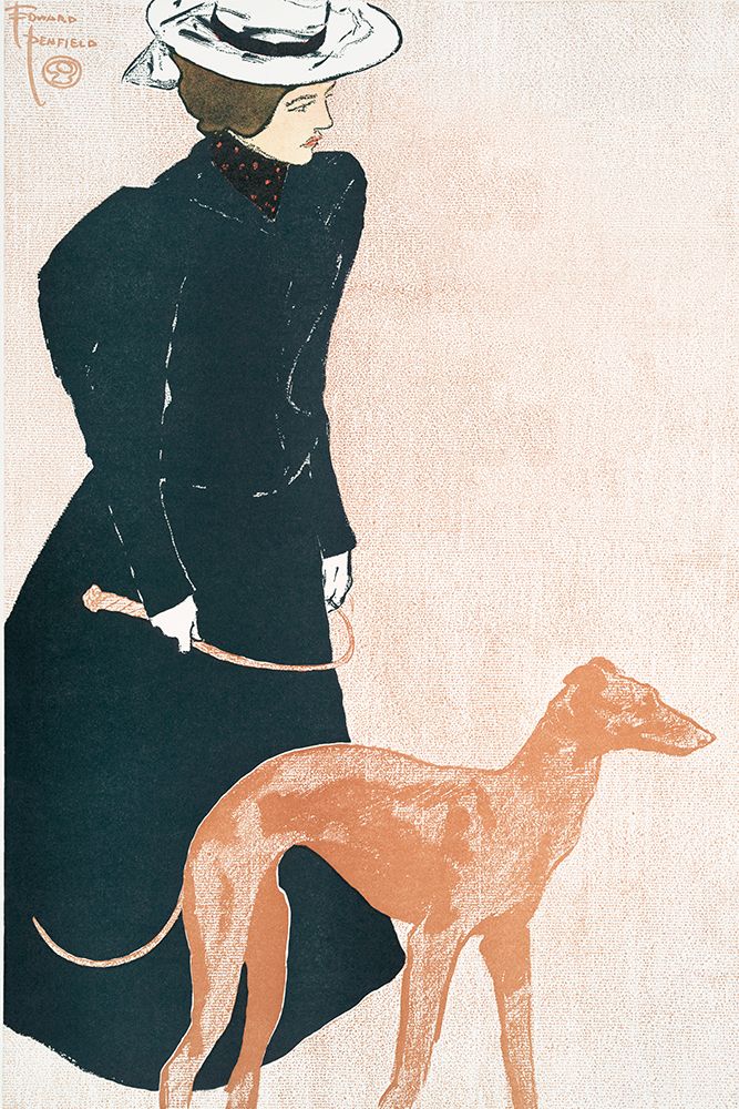 Woman with Greyhound art print by Edward Penfield for $57.95 CAD