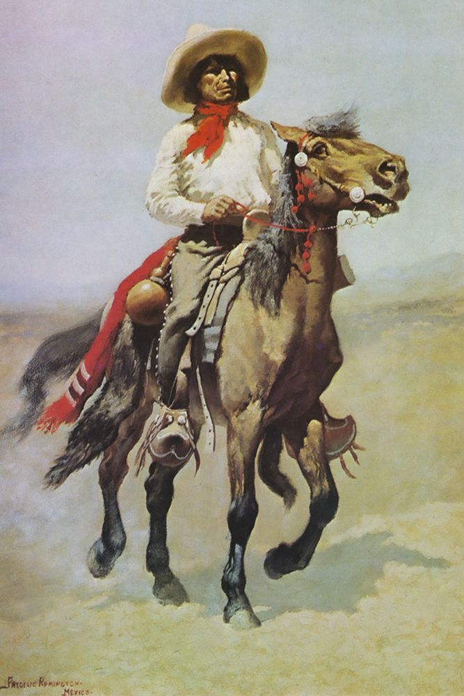 Mexican Cowboy on Horseback with Trappings art print by Frederic Remington for $57.95 CAD