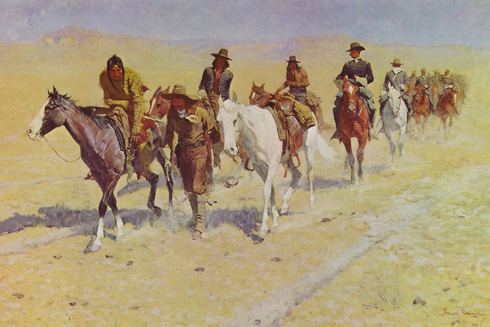Pony Tracks in the Buffalo Trails art print by Frederic Remington for $57.95 CAD
