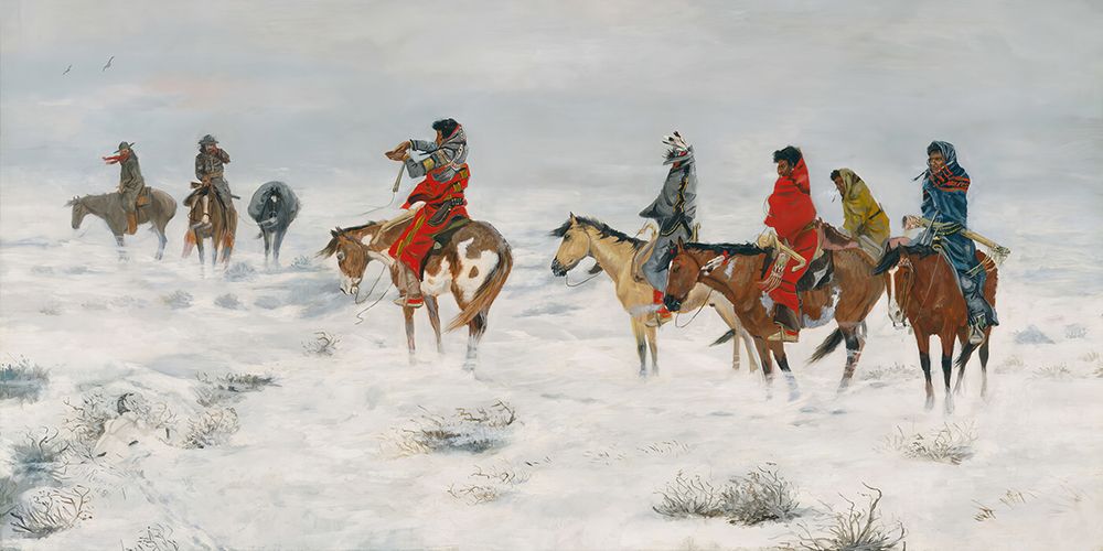 Lost in Snowstorm We are Friends art print by Charles Marion Russell for $57.95 CAD