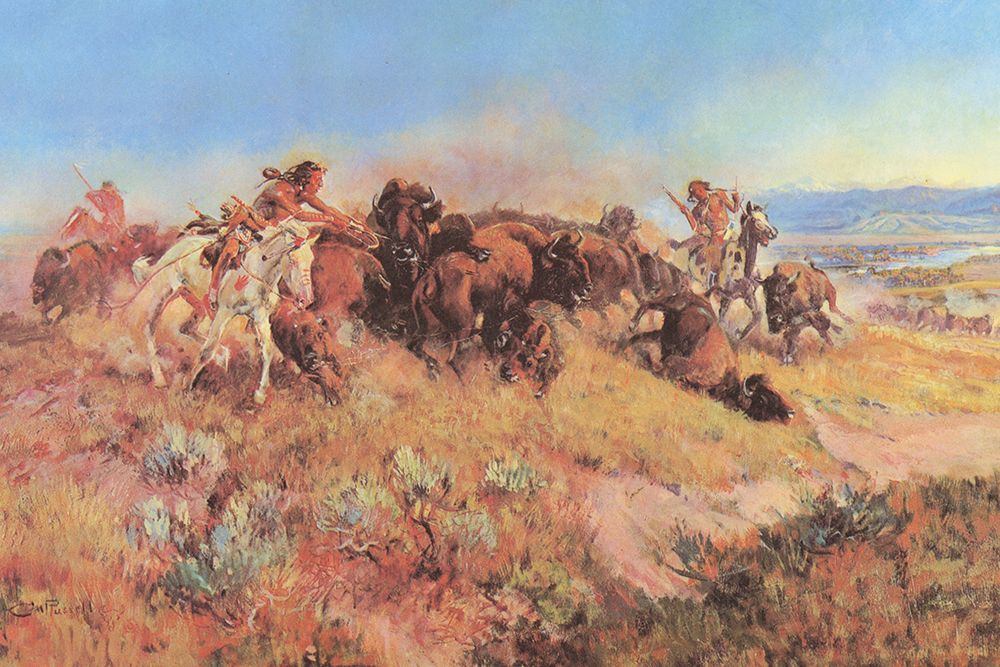The Buffalo Hunt No 40 art print by Charles Marion Russell for $57.95 CAD