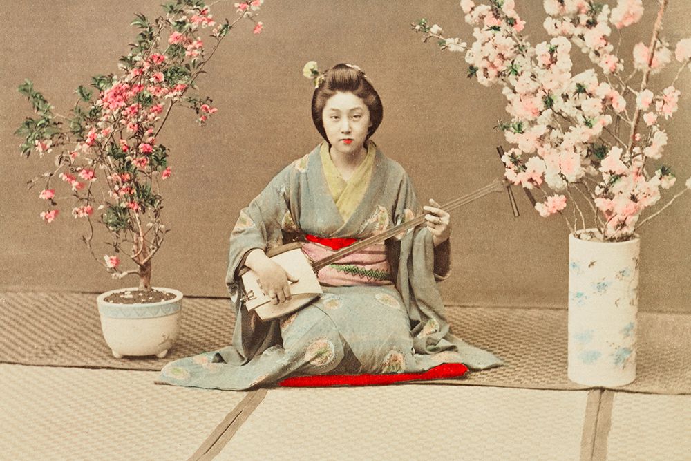 Geisha Playing Samisen art print by Ogawa Kazumasa for $57.95 CAD