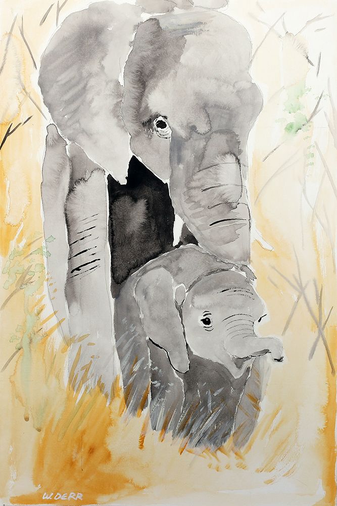Elephant Pair art print by Wynn Derr for $57.95 CAD