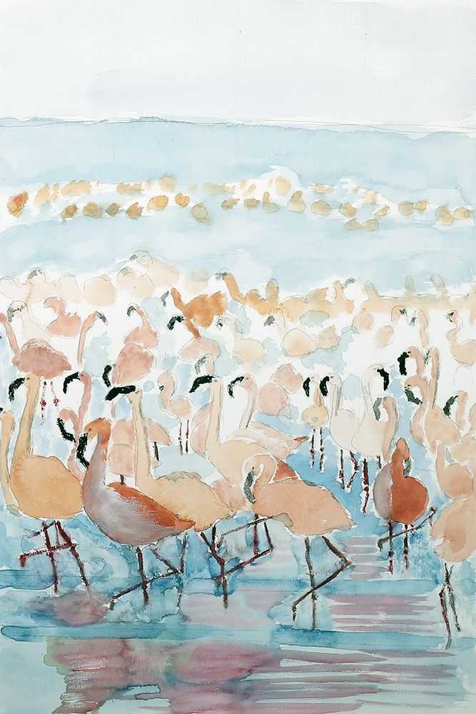 Lesser Flamingos art print by Wynn Derr for $57.95 CAD