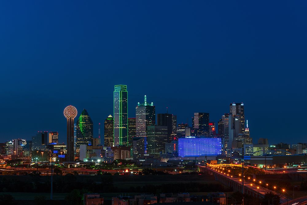 Dusk View of the Dallas-Texas Skyline art print by Carol Highsmith for $57.95 CAD
