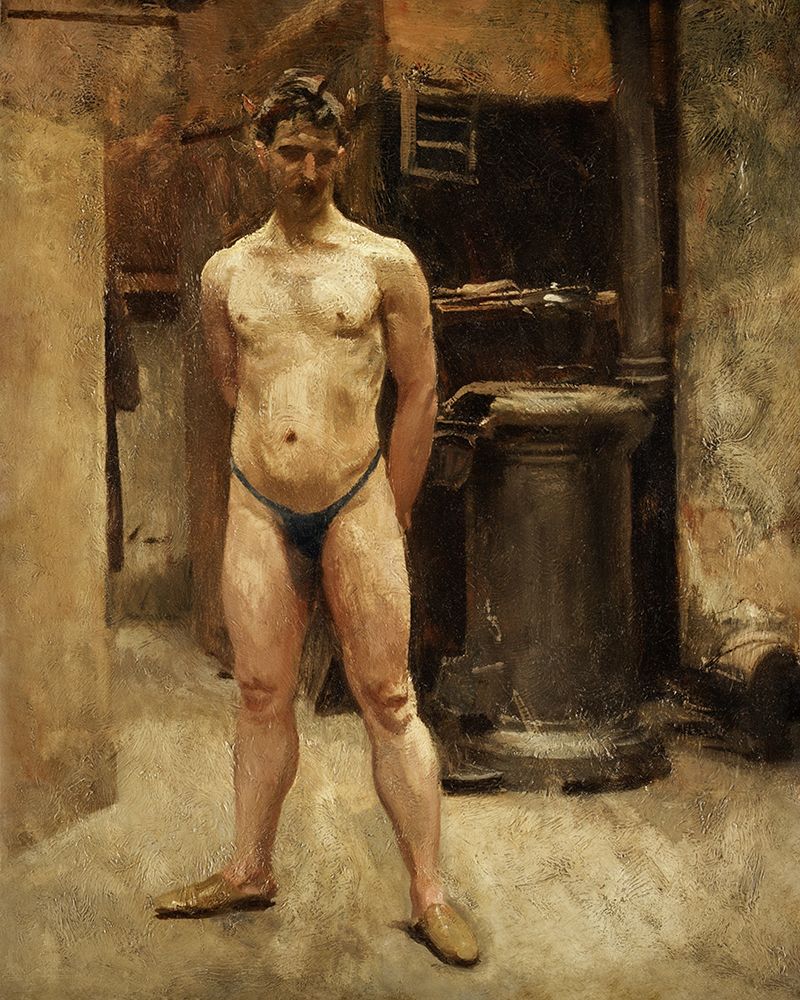 A Male Model Standing before a Stove art print by John Singer Sargent for $57.95 CAD