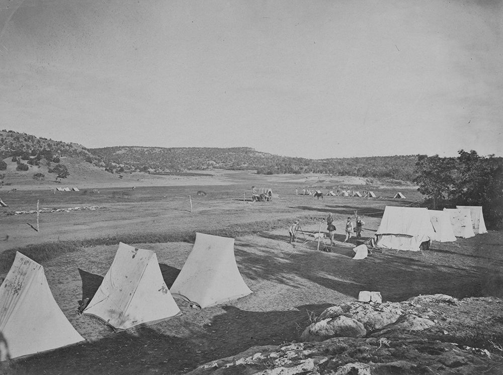 Survey camp near Fort Wingate-New Mexico 1875 art print by Timothy H OSullivan for $57.95 CAD