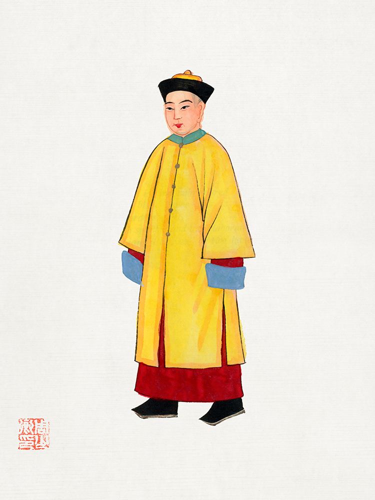 Man in yellow priest robe art print by Vintage Chinese Clothing for $57.95 CAD